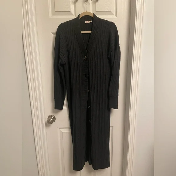 Faherty Jackson Sweater Duster Dress - ash Heather - M - Picture 4 of 7